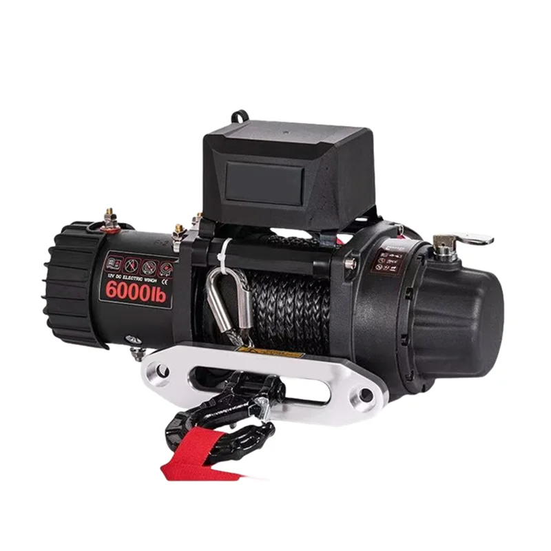 

12V Electric Winch With Remote Control 4WD Synthetic Nylon Winch For Outdoor Field Rescue