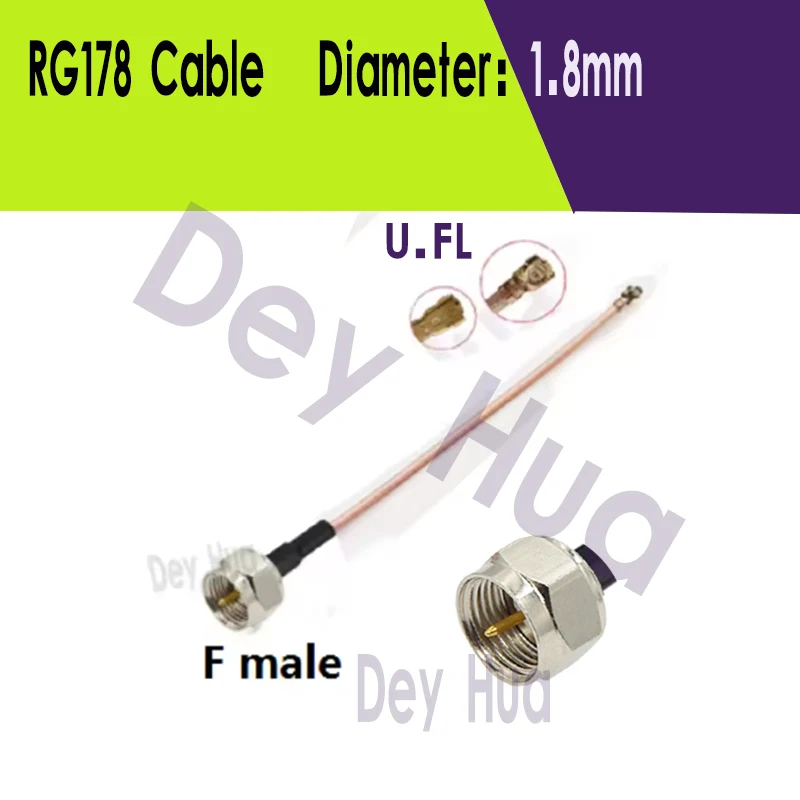 10/100Pcs F Male To UFL 1  MHF4 Antenna Cable Rf 1.13 0.81 RG178 Cable F Female Male Cable To U.FL 1 Tail Fiber Cable Assembly