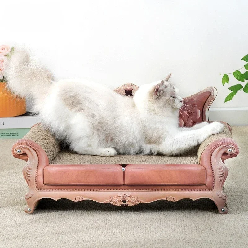 2 in 1 Cat Scratcher Cardboard Cat Scratch Pad with Premium Scratch Textures Design Cat Scratching Sofa Sleeping