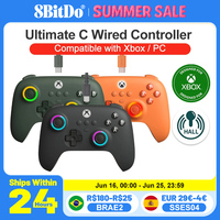 8BitDo Ultimate C Wired XBOX Controller Gamepads PC Xbox Series X S, Xbox One RGB Light Fire Ring Hall Effect Sticks for windows