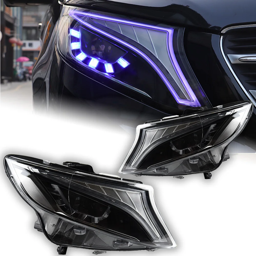 Car Lights for Vito W447 Headlight Projector Lens Dynamic Signal Head Lamp Concept LED Headlights Drl Automotive Accessories