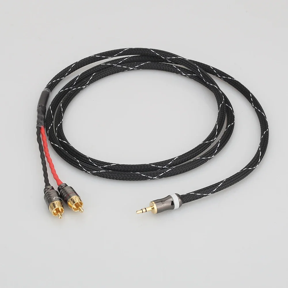 Высококачественный аудиокабель Audiocrast Hi-Fi, разъем 3,5 мм для кабеля RCA, японский провод аудиосигнала, кабель AUX, конвертирующий разъем RCA