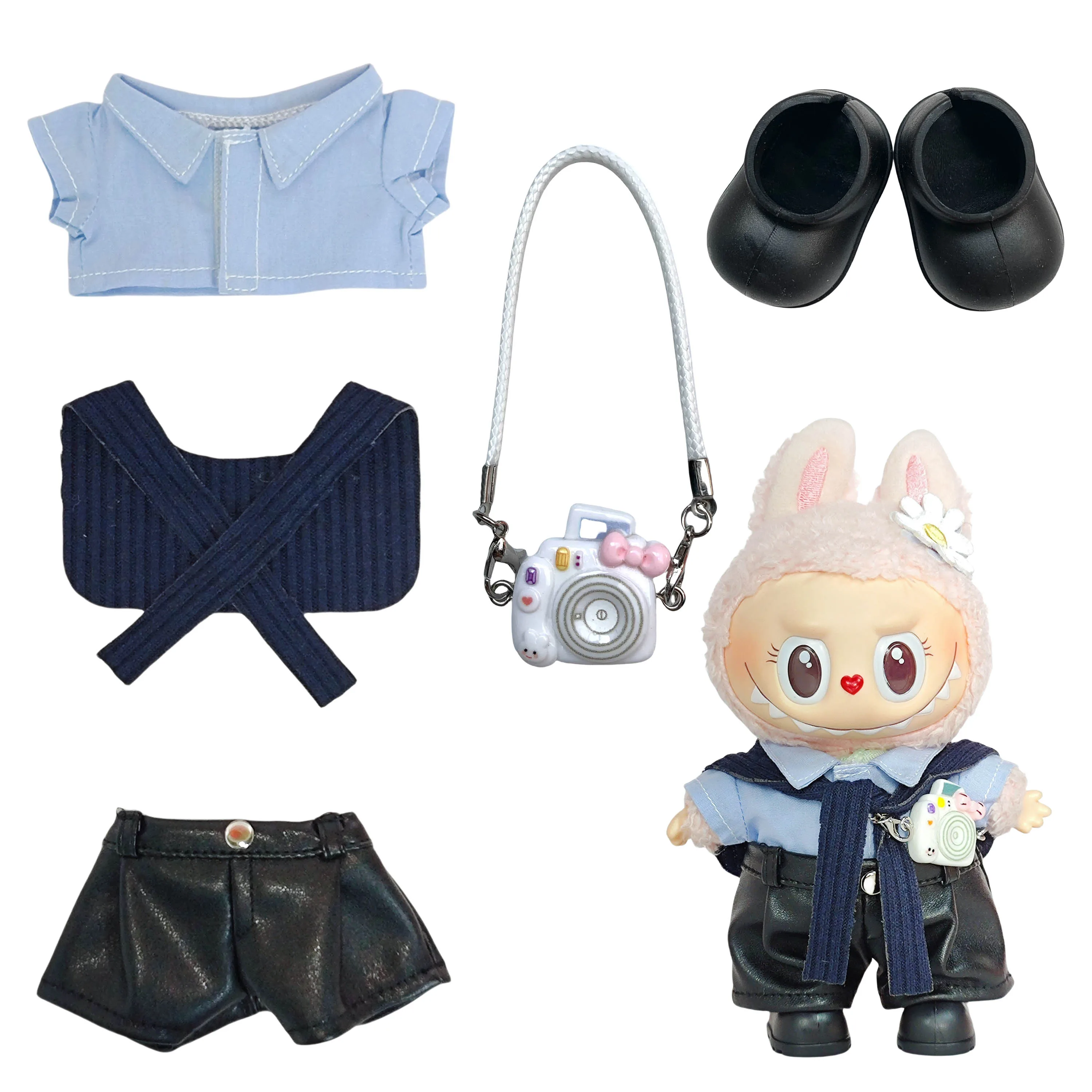 Per Labubu V2 V1 Peluche Idol Vestiti Outfit Accessori College Cultura Amministrativa Viaggio Stile Giocattolo Per Bambini Regalo Labubu ropa