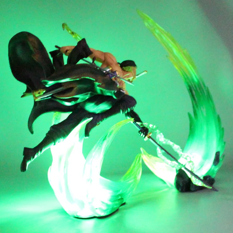 24cm One Piece Roronoa Zoro Anime Figurki Ghost Island Glowing Busoshoku Haki Anime Figurki Statuetka Model Figurka Dekoracja Zabawka