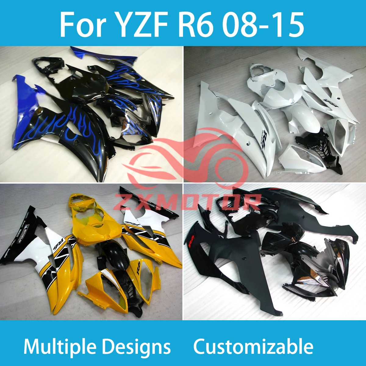 YZF R 6 2008-20015 Prime FairingKit for Yamaha YZF R6 08 09 10 11 12 13 14 15 Motorcycle Customized Injection High Fairings New