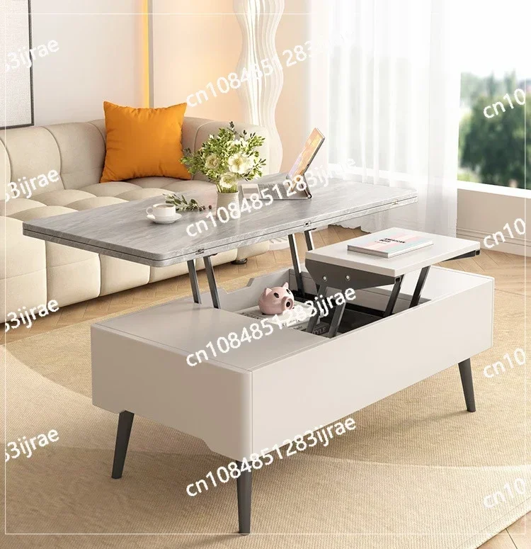 Multifunctional Coffee Table Simple Folding Small Apartment Modern Luxury Dining Table Home Living Room Lifting Desk