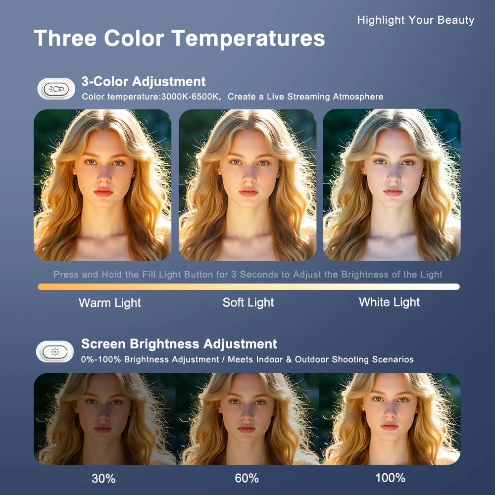 Mobile Phone Magnetic Screen Mirroring Device For Selfies Rear Camera Real-time Mirror Screen HD Display Adjustable Brightness