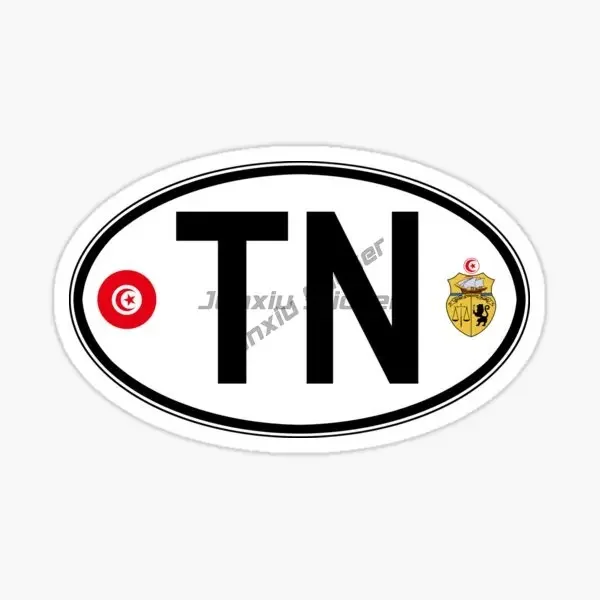 TN Tunisia Flag Map Emblem PVC Waterproof Sticker for Decorate Table Fridge Wall Car Window Helmet Motorcycle Decal Accessories