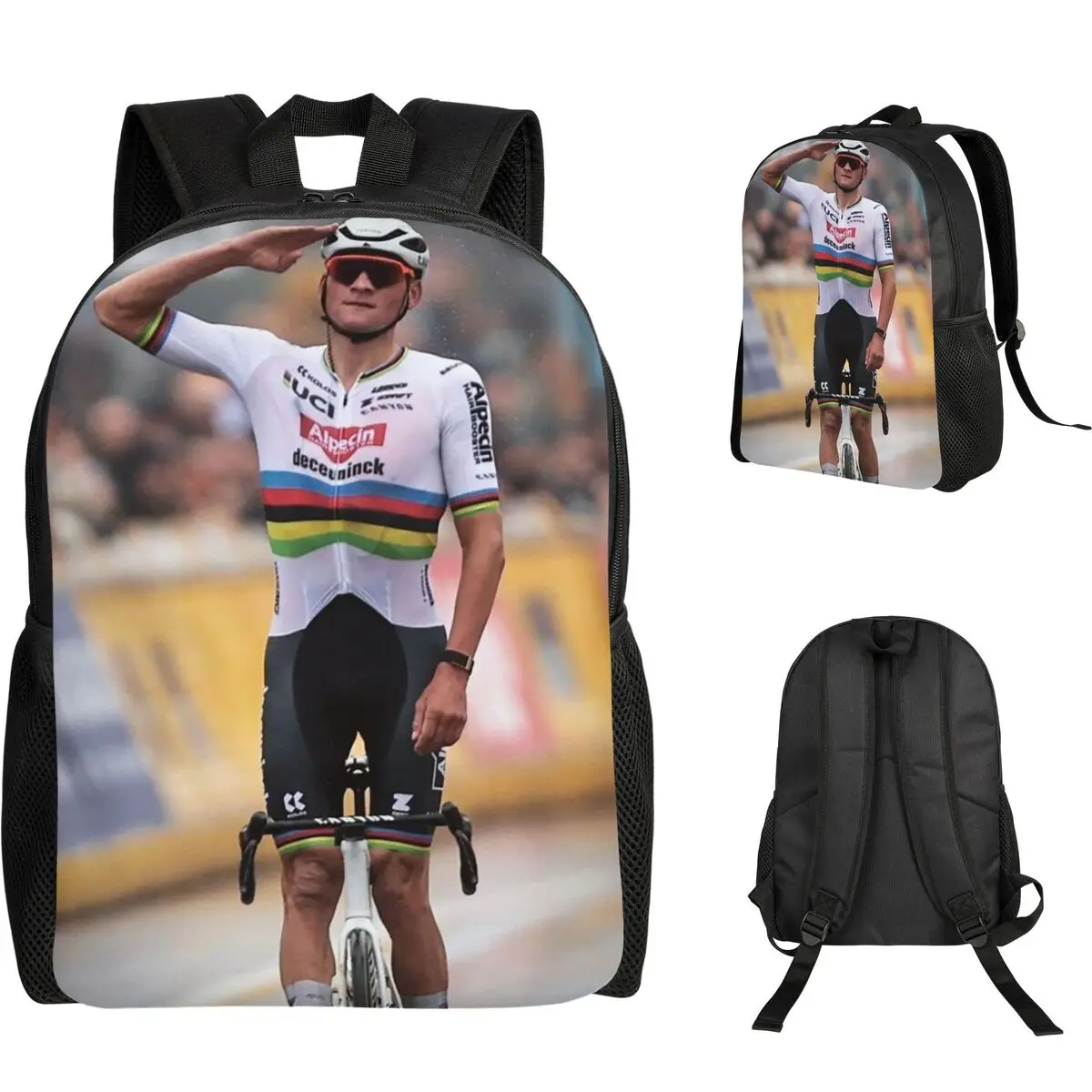 Mathieu Van Der Poel Cyclist MVDP Dutch Cyclist College Backpack Student Boys Girls BookBag School Bag Computer Shoulder Bags