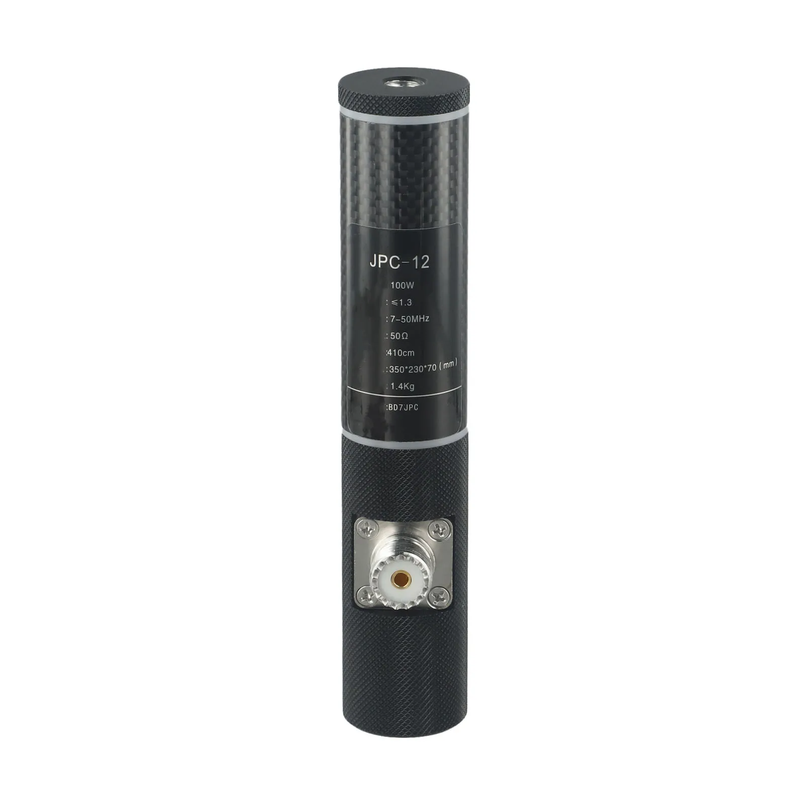 Base portátil de aleación de aluminio de onda corta, bobina de carga multibanda portátil HF de aluminio negro QRP para Radioaficionado, 100W, 8 bandas