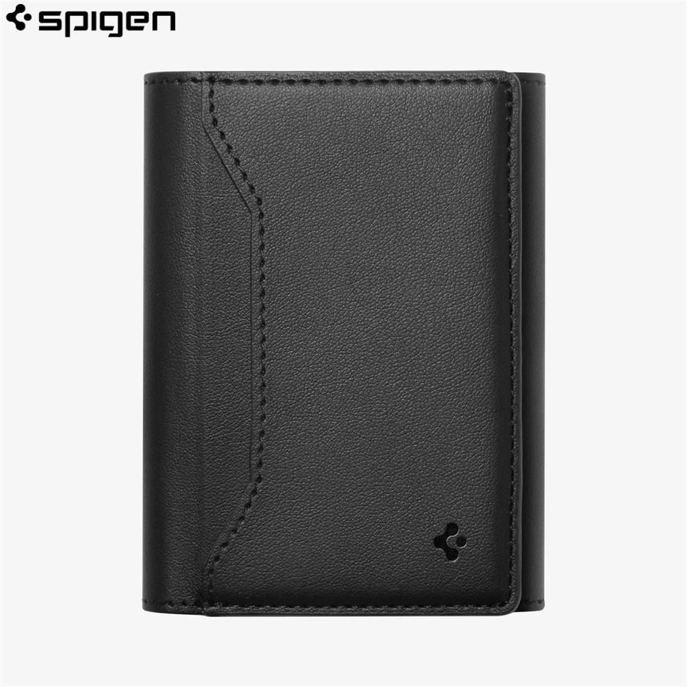 Spigen Cartera Magnética de Cuero con Soporte para Tarjetas para iPhone 17 Pro Max 16 15 Plus, Funda Protectora Plegable para Tarjetas
