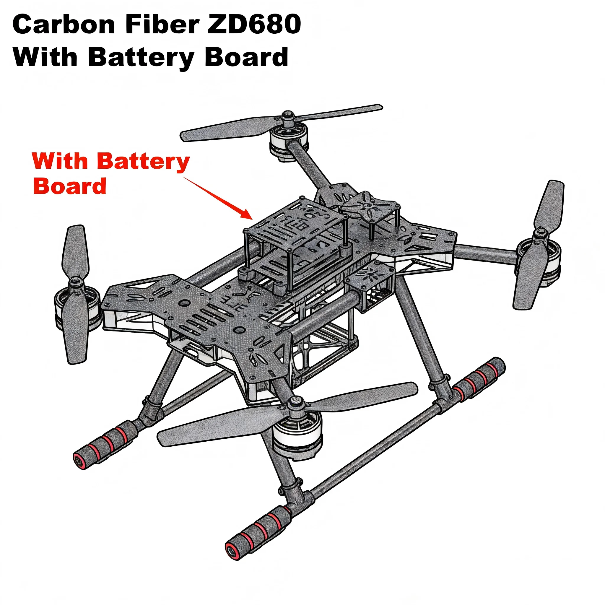 

NEW ZD680 PRO M8N/M9N/M10 Full Carbon Fiber Hexa-Rotor Foldable Arm Hexacopter Frame Kit PIXHAWK with Unflodable Landing Gear