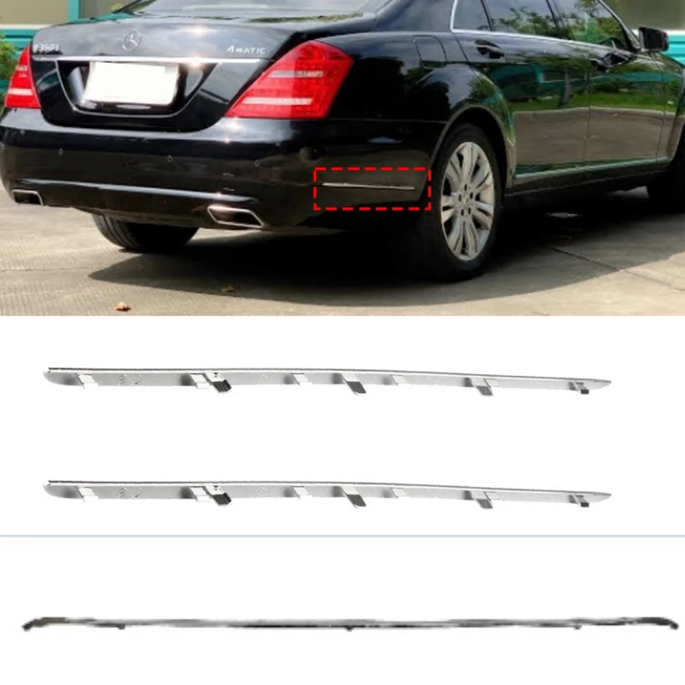 3pcs Rear bumper chrome decorative strip For Mercedes Benz S- Class W221 2009-2012 A2218850521 A2218850421 A2218850321