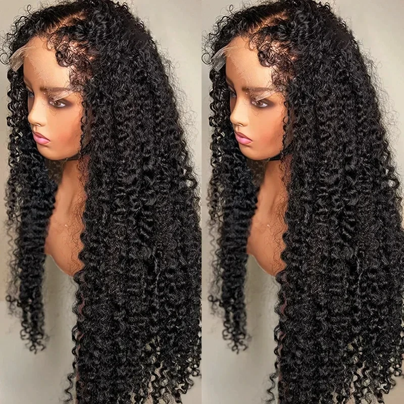

Brazilian Curly 5x5 Glueless Wig Human Hair Natural Color 200% Density Deep Water Wave Lace Closure Wigs Pre Cut Ready to Wear