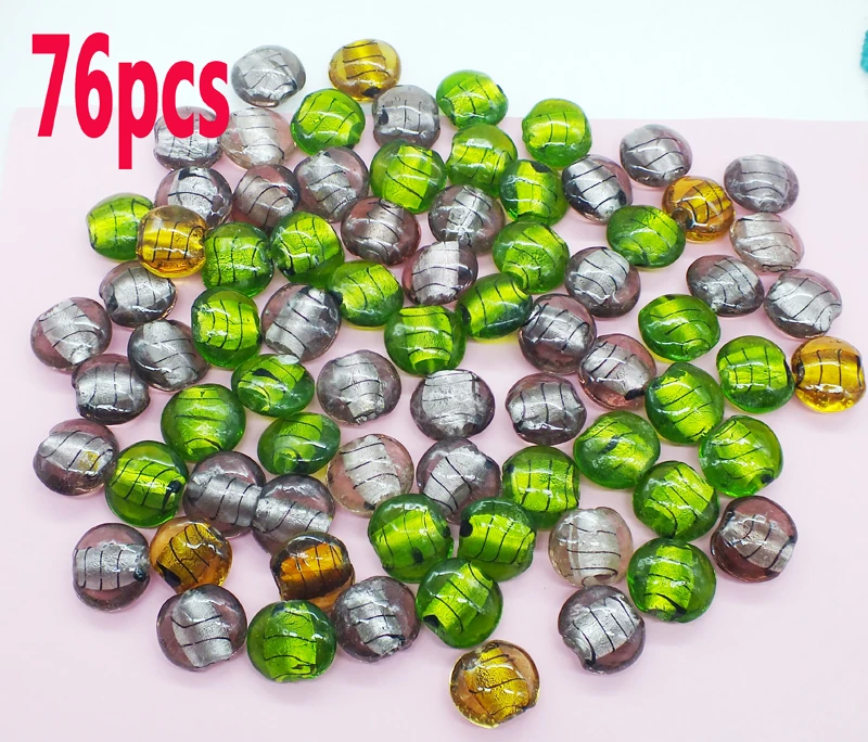 in stock  76PCS  mixed color  25MM DIY charm glass beads  for Bracelets Pendents Jewelry Making