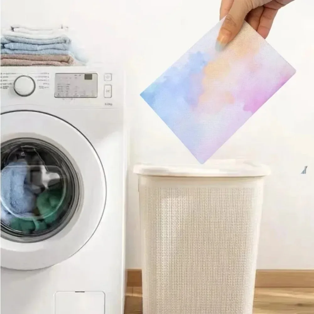 غسالة لون امتصاص ورقة الصباغة برهان صفائح الغسيل مكافحة تلطيخ الغسيل اللوحي اللون الماسك غير المنسوجة النسيج