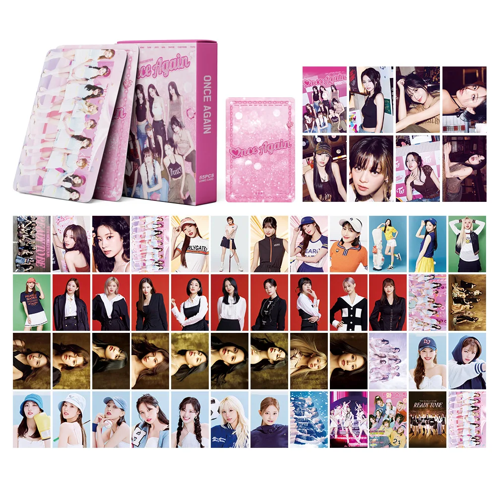 55Pcs/Set Idol Girl Group New Album MISAMO Lomo Cards HD Printd Photocards NaYeon Mina Sana Chaeyoung Tzuyu Momo Fans Gift