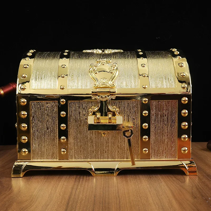 Europe Huge Capacity XXL Jewelry Storage Box Metal Jewelry Organizer Treasure Chest 2 Layers Jewelry Case