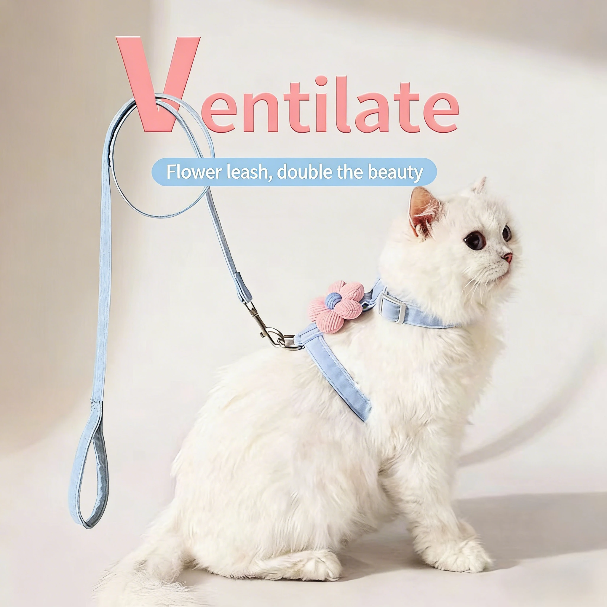 

Cat cartoon leash goes out to break free I-shaped adjustment Pet special puppet Teddy small rope dog