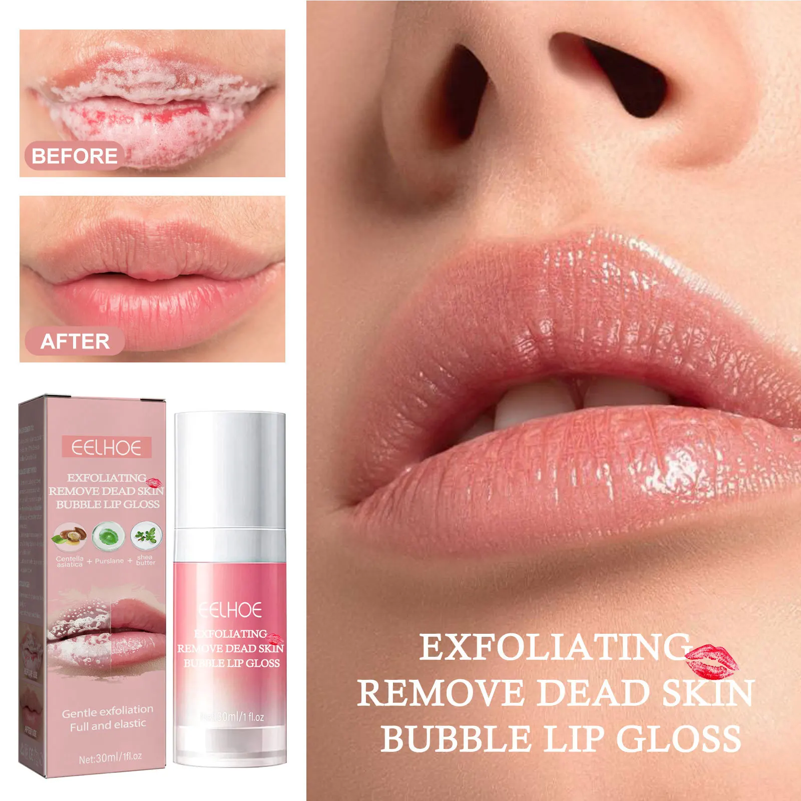 Esfoliante e esfoliante Bubble Balm, Hidratante Labial, Anti-Chapping, Fade Lip Lines, Suave a Beleza, Anti-Chapping, Esfoliante, 30ml