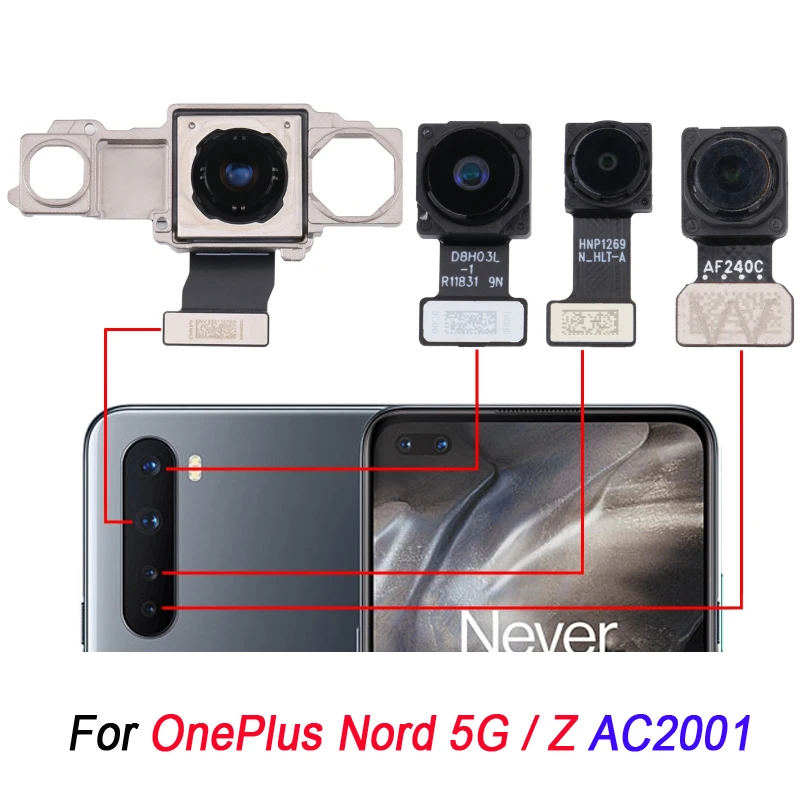 Rear Cameras Module Replacement For OnePlus Nord 5G / OnePlus Z AC2001 Main Camera / Wide Camera / Depth Camera / Macro Camera