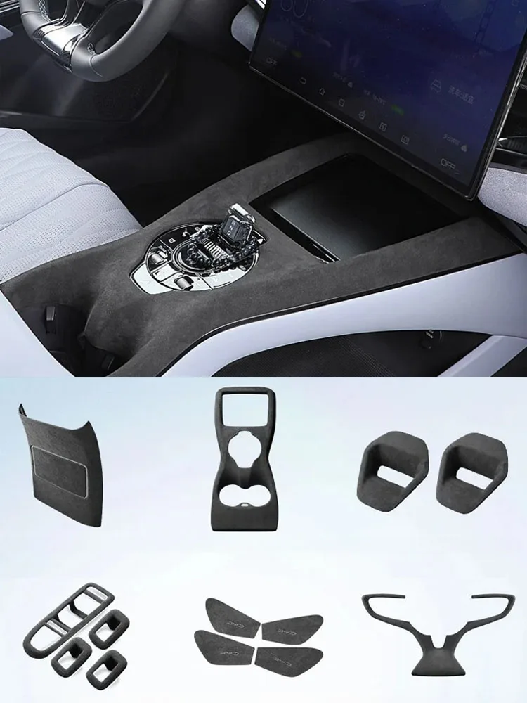 

TOP SUEDE Overlays Interior Trims for BYD Seal EV AUTO 4 2022 2023 2024 2025 Door Panel, Gear Cover, Central Console Mat