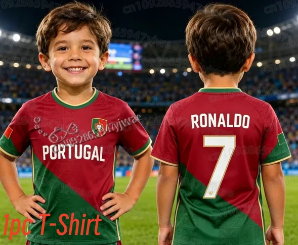 2026 Ronaldo Nr. 7 Fußballtrikot-Set mit Shorts für Damen, Herren und Kinder, Portugal-Fan-Set, T-Shirt und Trainingsanzug, 2-teiliges Set – Detail 8