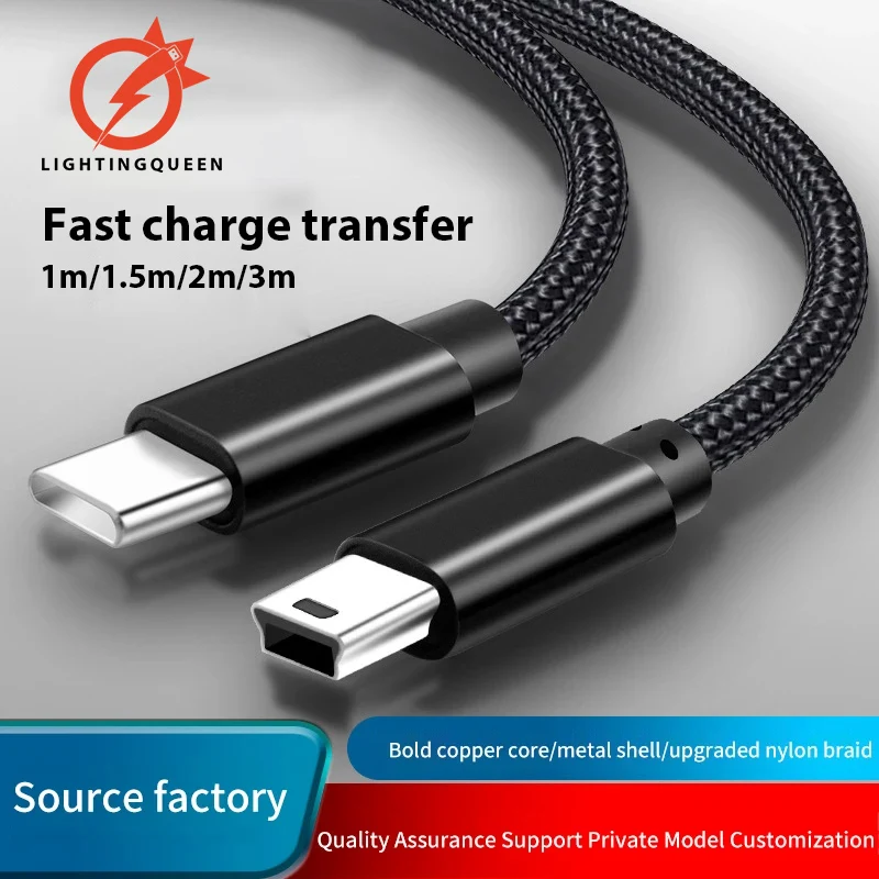 Usb C To Mini Usb Cable Adapter Type C To Miniusb Quick Charging Cable for Digital Macbook Pro Mp3 Player Data Transmission Cord