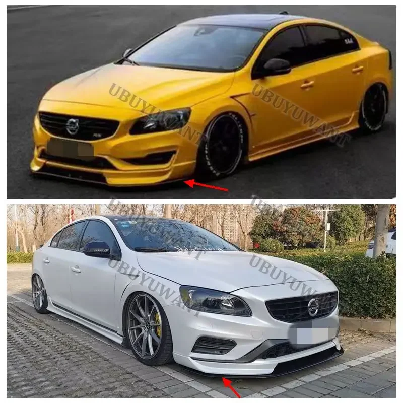 2PCS For Volvo V60 S60 (Sport) ABS Car Front Spoilers Improve Vehicle Stability Bumper Splitter Car Accessories 2014-2018