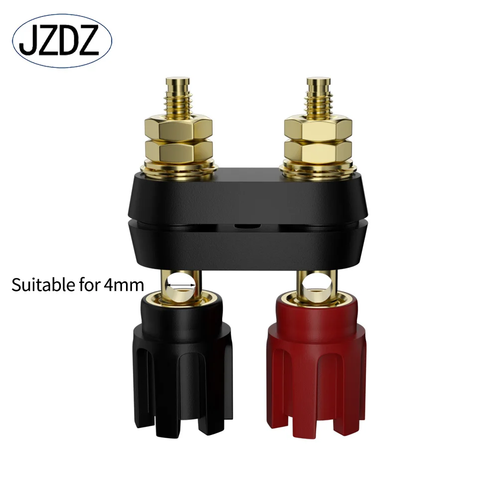 JZDZ 2PCS Dual Banana Plug Terminals Red Black Connector Amplifier Terminal Binding Post Banana Speaker Plug Jack J.50020