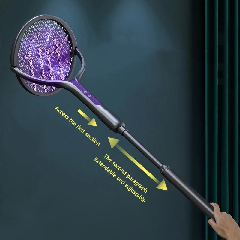 Midea Multi Functional 2in1 Mosquito Killer Swatter Retractable Electric Racket Rechargeable USB Mosquito Swatter Home Appliance