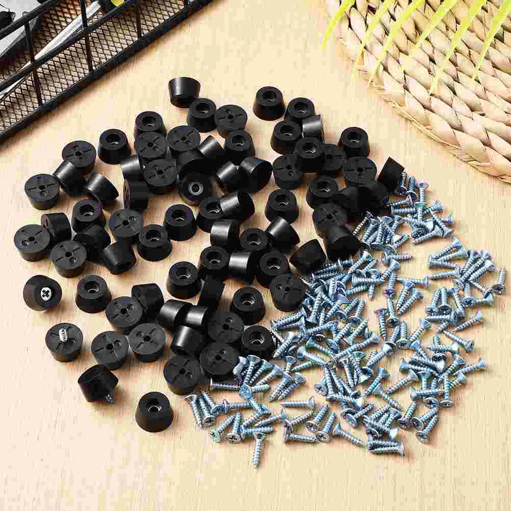 

100 Pcs Anti-slip Feet Chair Leg Pads Rubber for Electronics Table Levelers Protection Skid Furniture Shims