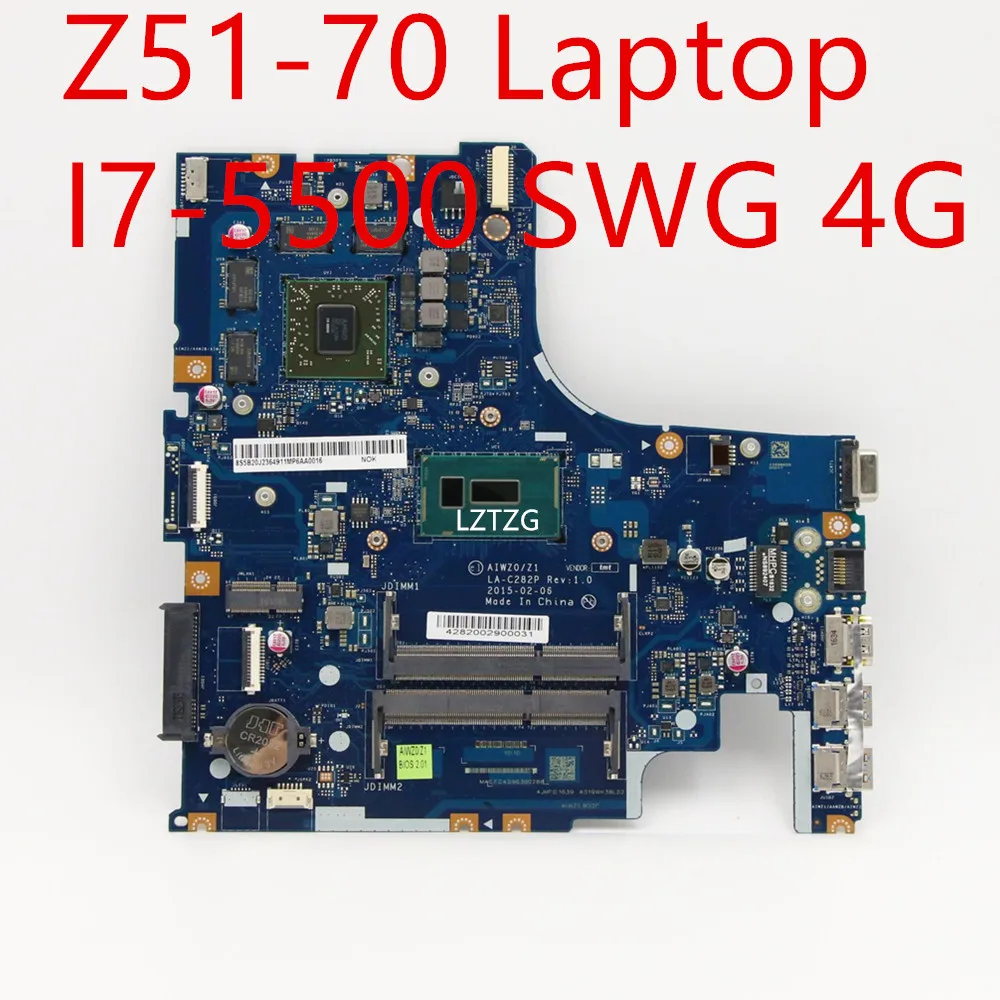 

Материнская плата для Lenovo Z51-70 Laptop Mainboard I7-5500 SWG 4G 5B20J23649