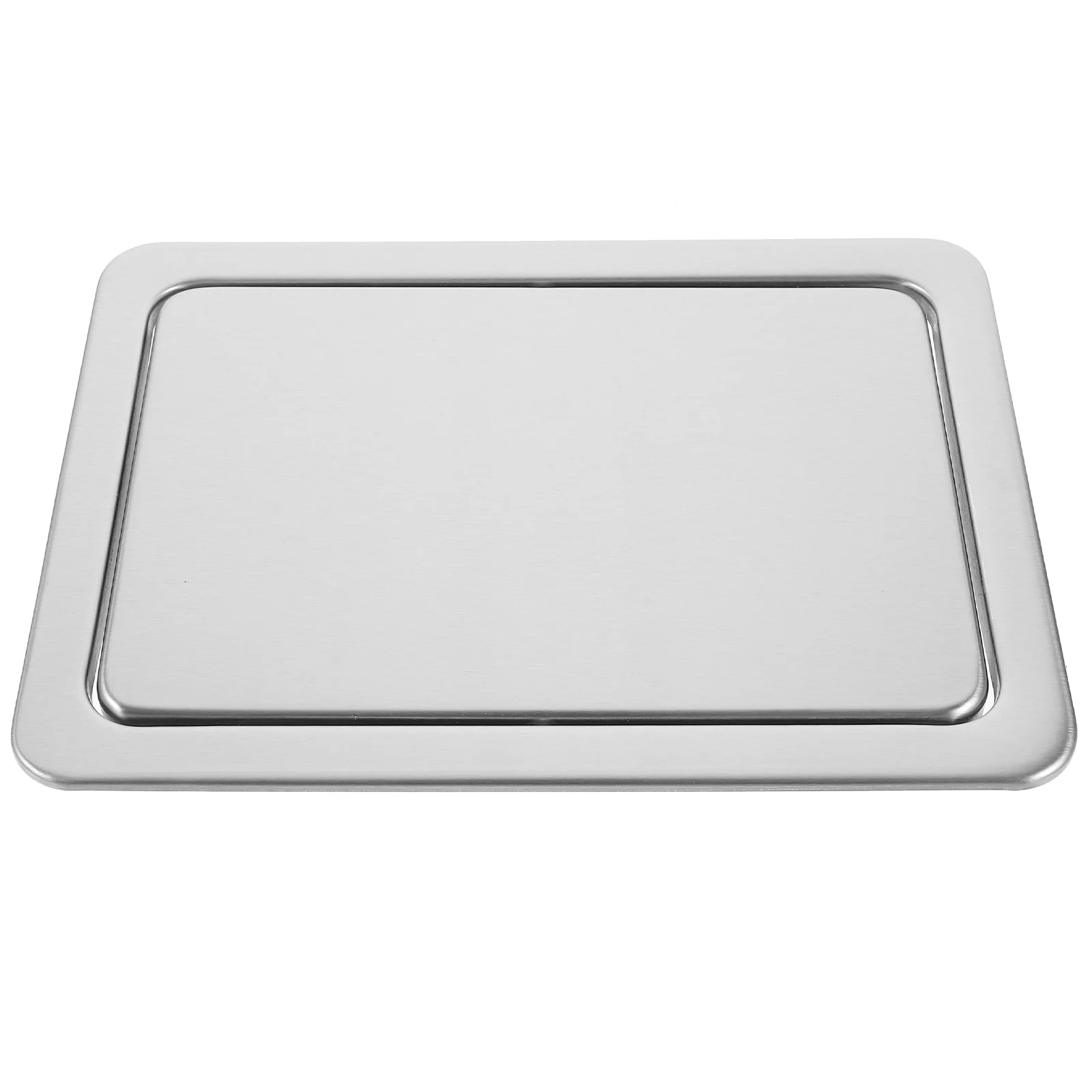 

Sink Tray Stainless Steel Recessed Lid Accessories Garbage Bathroom Tabletop Trash Silver Countertop