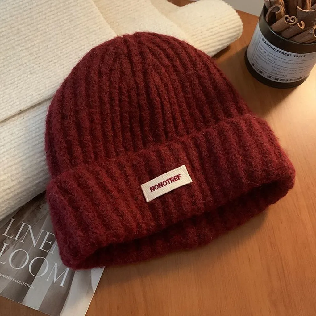 Oversized Thick Knit Beanie for Large Big Heads, Warm Stretchy Thermal Winter Slouchy Skull Cap Creates Slim Face Look