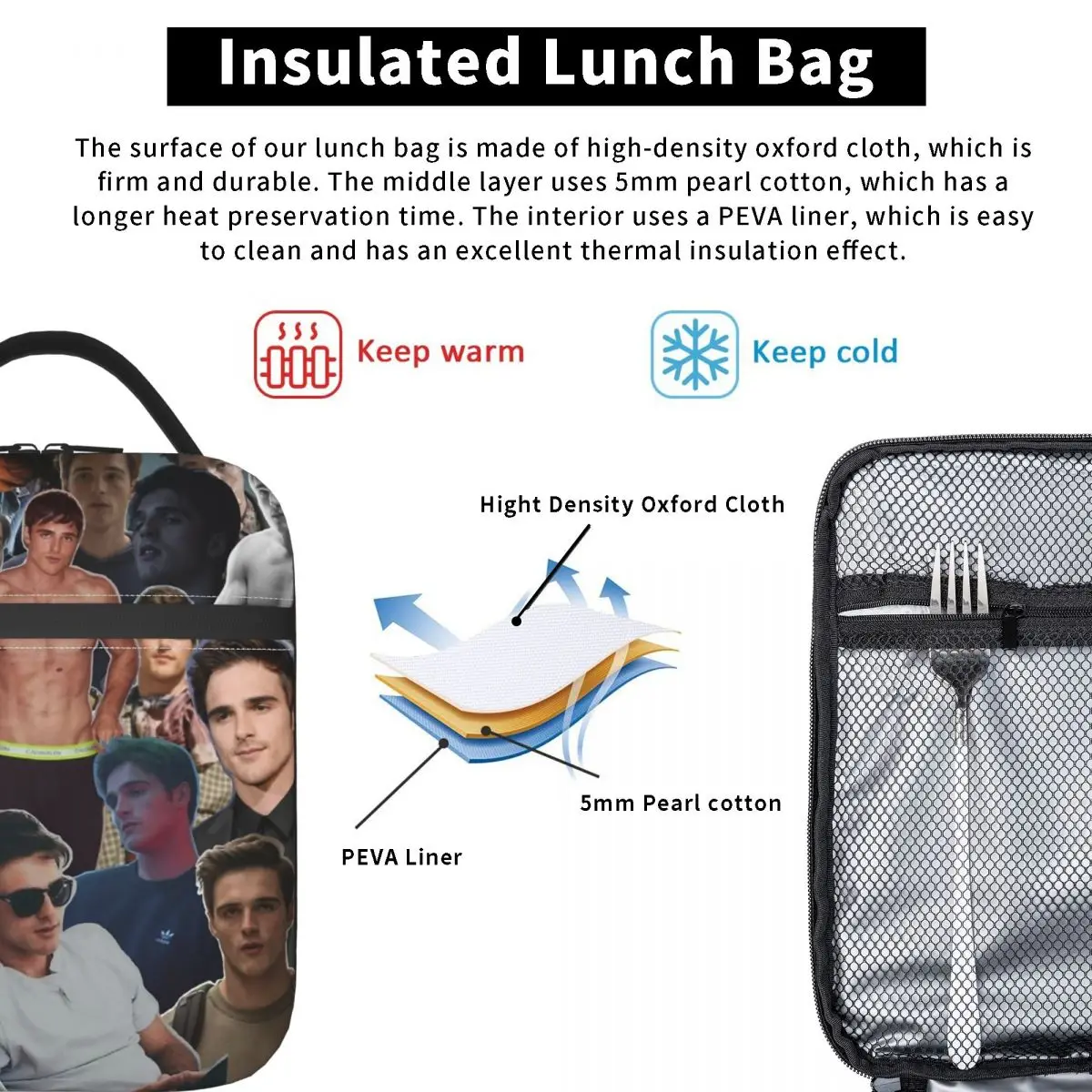 Bolsa de almuerzo con aislamiento térmico Vintage para hombres y mujeres, bolsa de almuerzo con aislamiento térmico, bolsa de contenedor de alimentos portátil para el trabajo, refrigerador