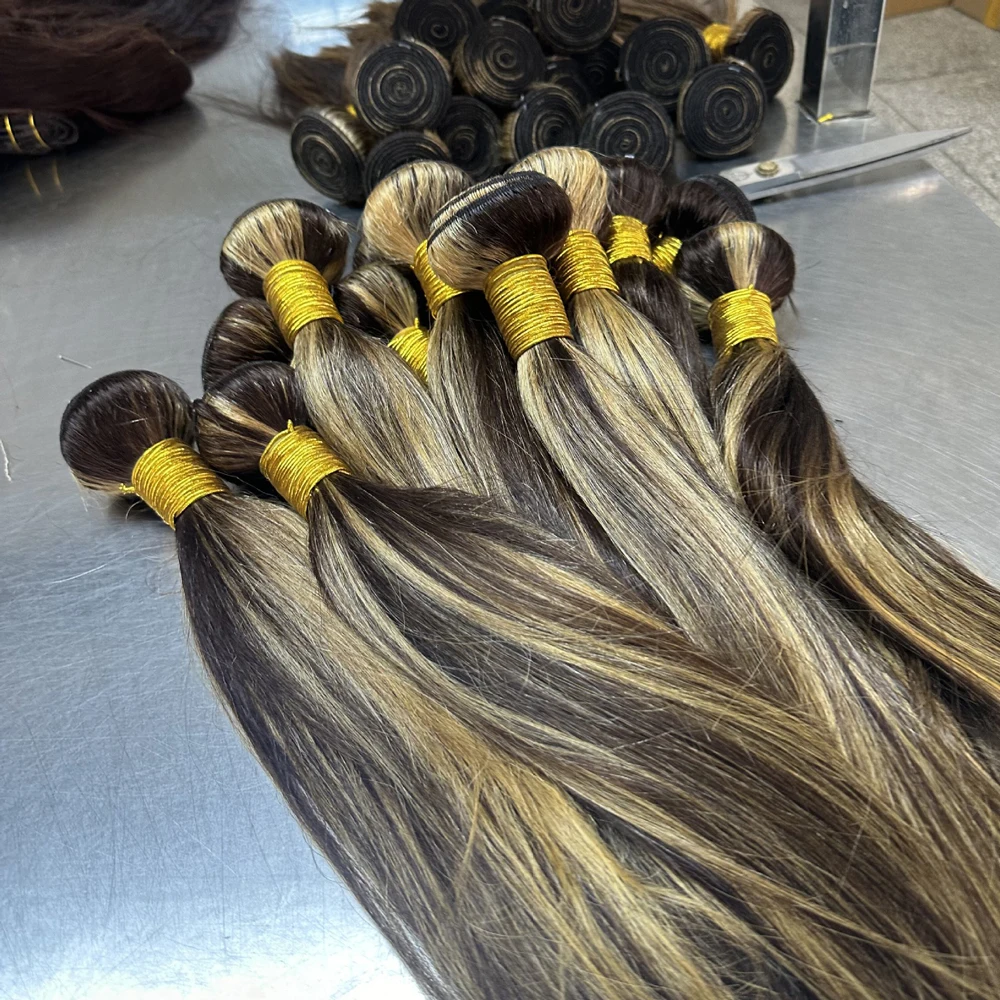 1/2/3PCS P427 스트레이트 바디 웨이브 인간의 머리카락 번들 100 그람/PC 더블 위사 헤어 익스텐션 브라질 버진 헤어 풀 엔드