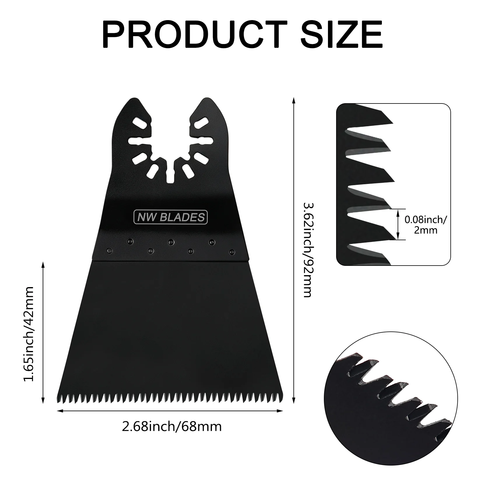 68mm Width Wood Cutting Oscillating Multi Tool Blade Japanese Teeth Precision Cutting Blade for Wood PVC Plastic Soft Materials