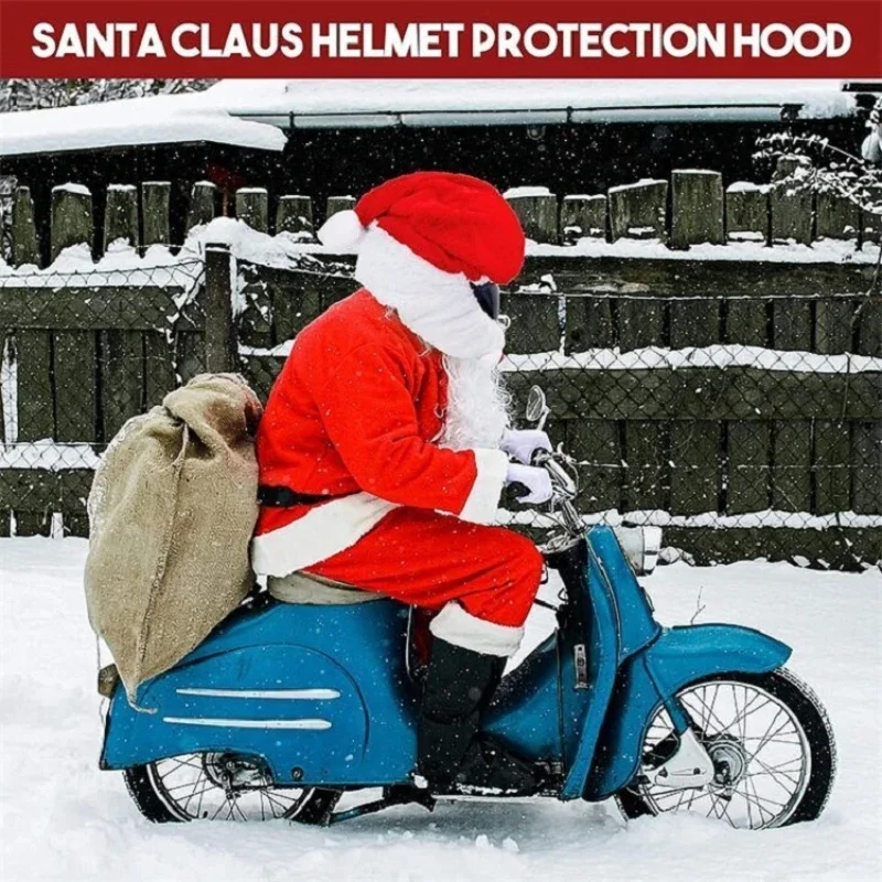 Motorcycle Helmet Cover Christmas Santa Hat Full Face Safe Hat Santa Claus Racing Cap Merry Christmas Decoration Gift image 6
