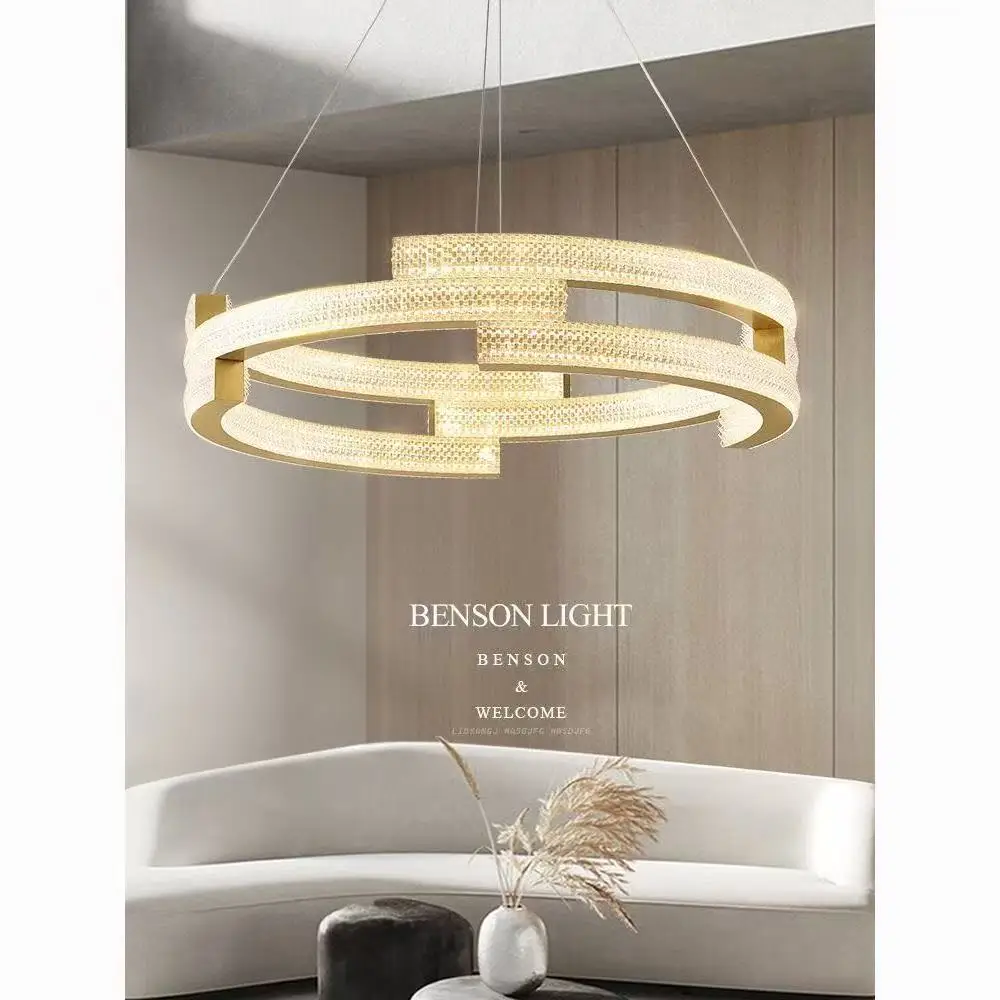 Modern Simple Led Chandelier For Living Room Bedroom Dining Room Kitcchen Lamp Black Round Ring Geometry Design Pendant Light