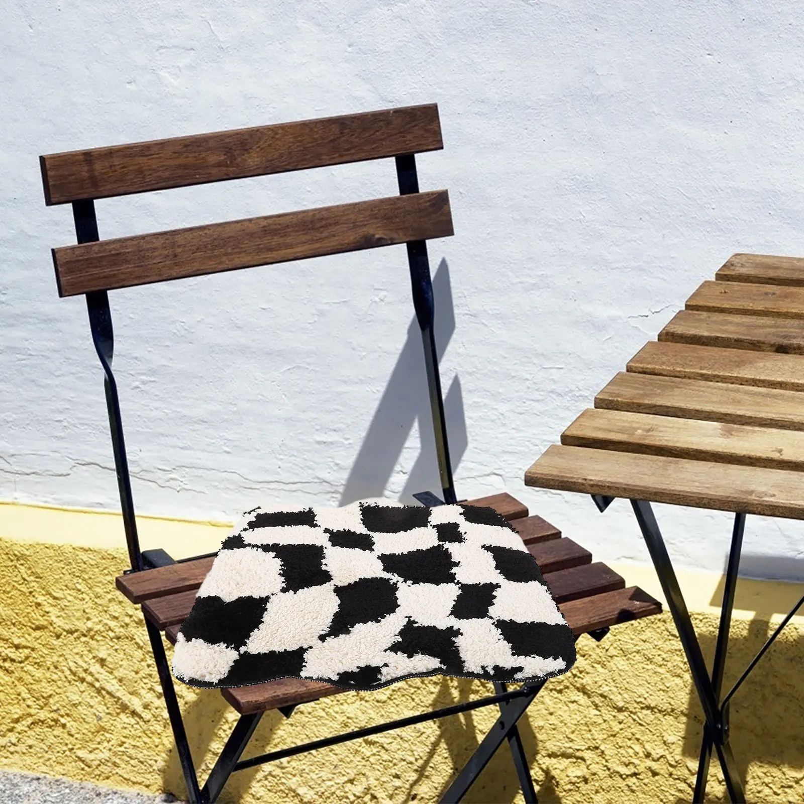 

Checkered Seat Pad for Chair Non-Slip Comfortable Cushion Nordic Style Dirt-Resistant Indoor Furniture Living Room Dining Use
