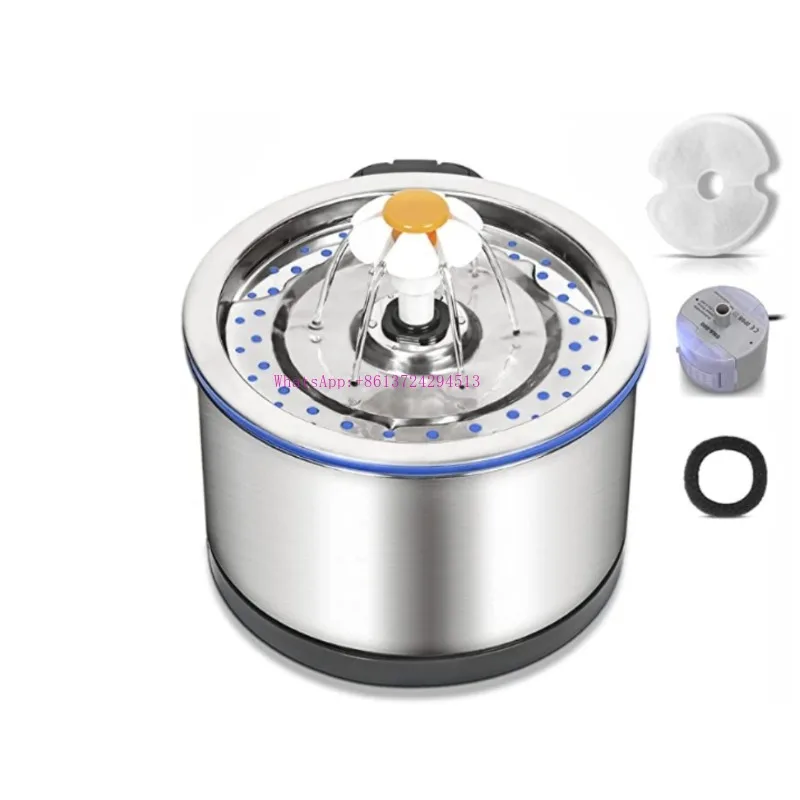 

Factory Price with High Quality Cat Water Fountain Stainless Steel 2.5L with Improved Quiet Water Pump Pet accessories