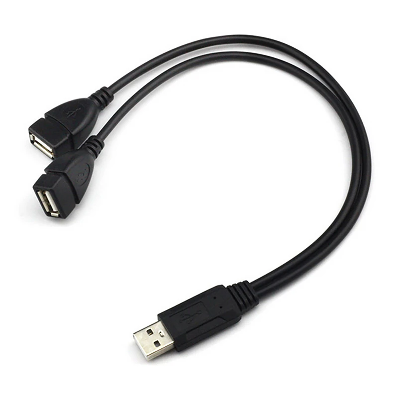 1 ذكر التوصيل إلى 2 أنثى المقبس USB 2.0 تمديد خط كابل بيانات محول الطاقة محول الفاصل USB 2.0 كابل