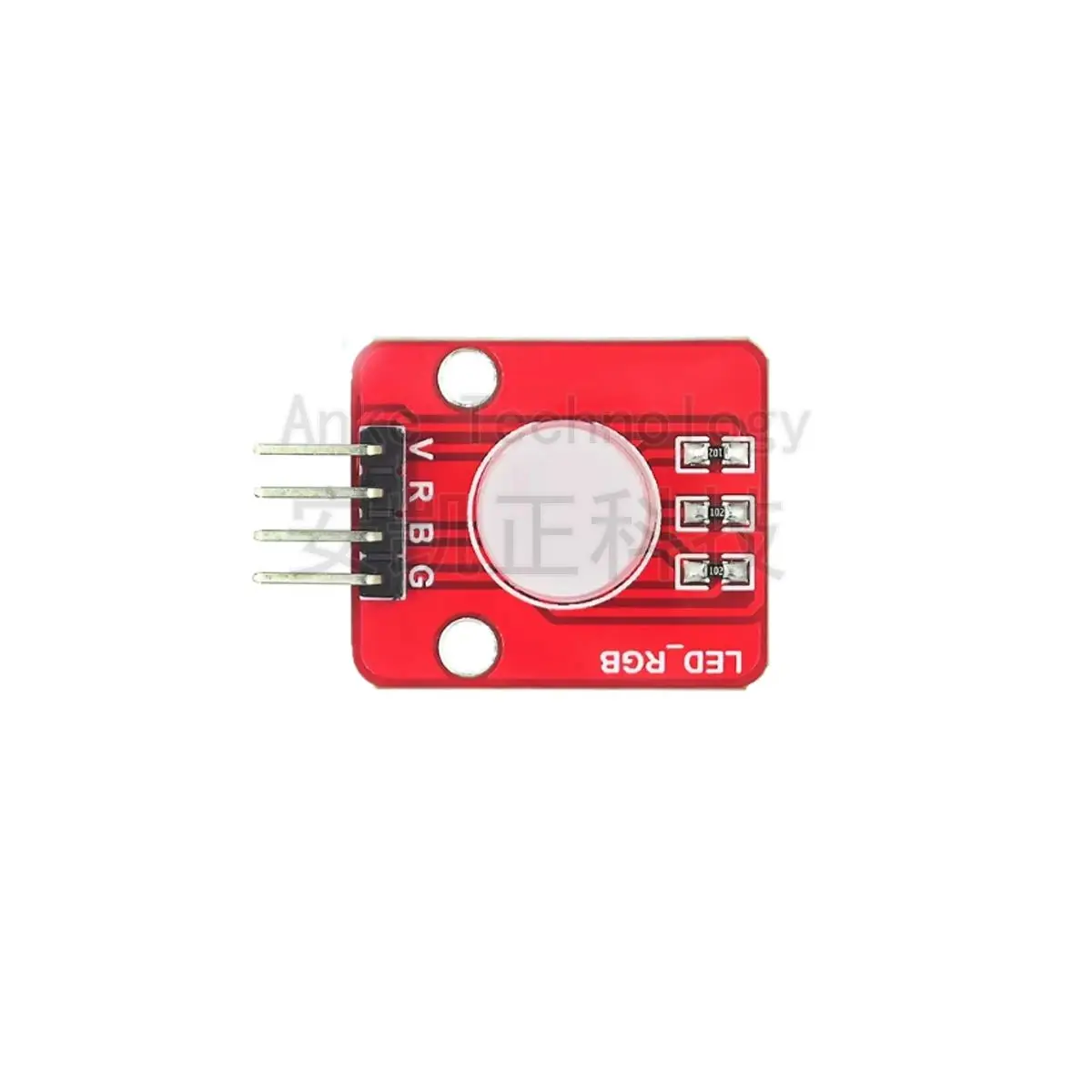 RGB Full-Color LED Module Electronic Building Block 5V Three-Color Compatible 10mm High-Brightness RGB Full-Color LED Module 2pc