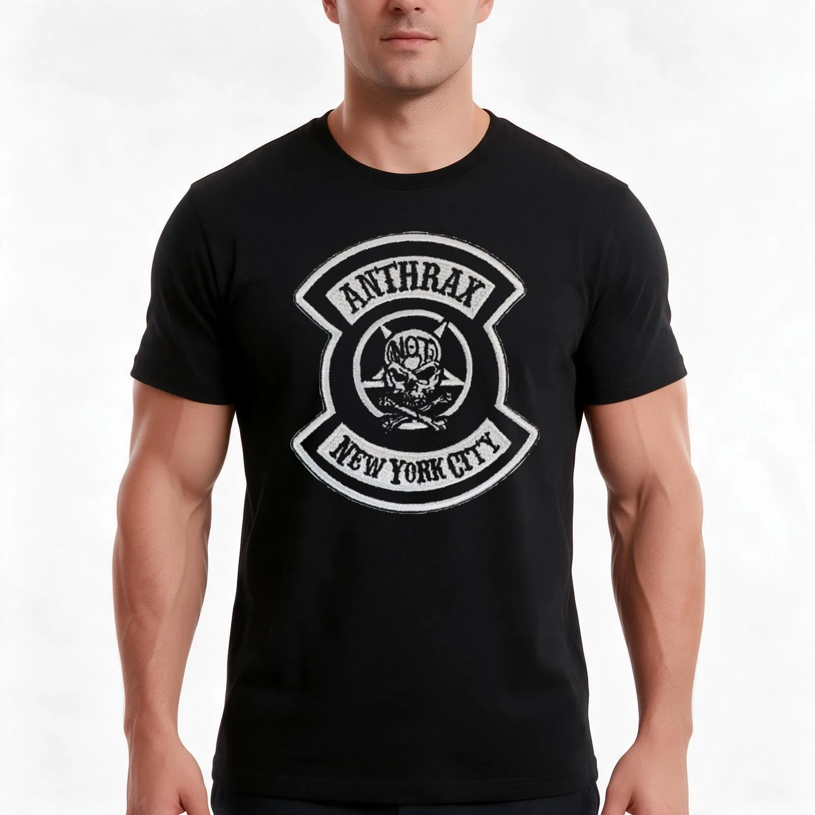 ANTHRAX T-Shirt, Summer Casual Cotton Tee, Oversized Streetwear Tops, Vintage Graphic Print, Loose Fit Short Sleeve, 100% Cotton