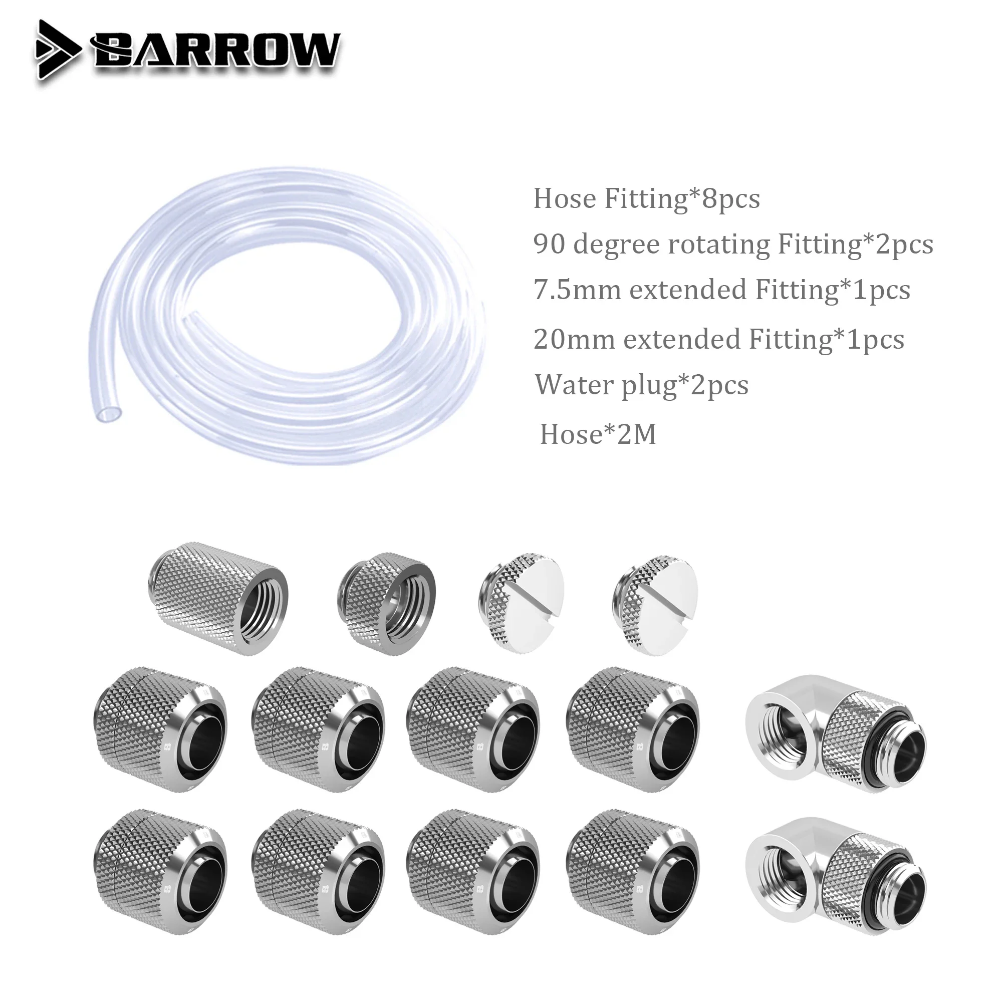 

Barrow AIO PC Split Hose Water Cooling Kit DIY Computer Water Cooling With Fittings Liquid Loop Kit Black White Silver Gold