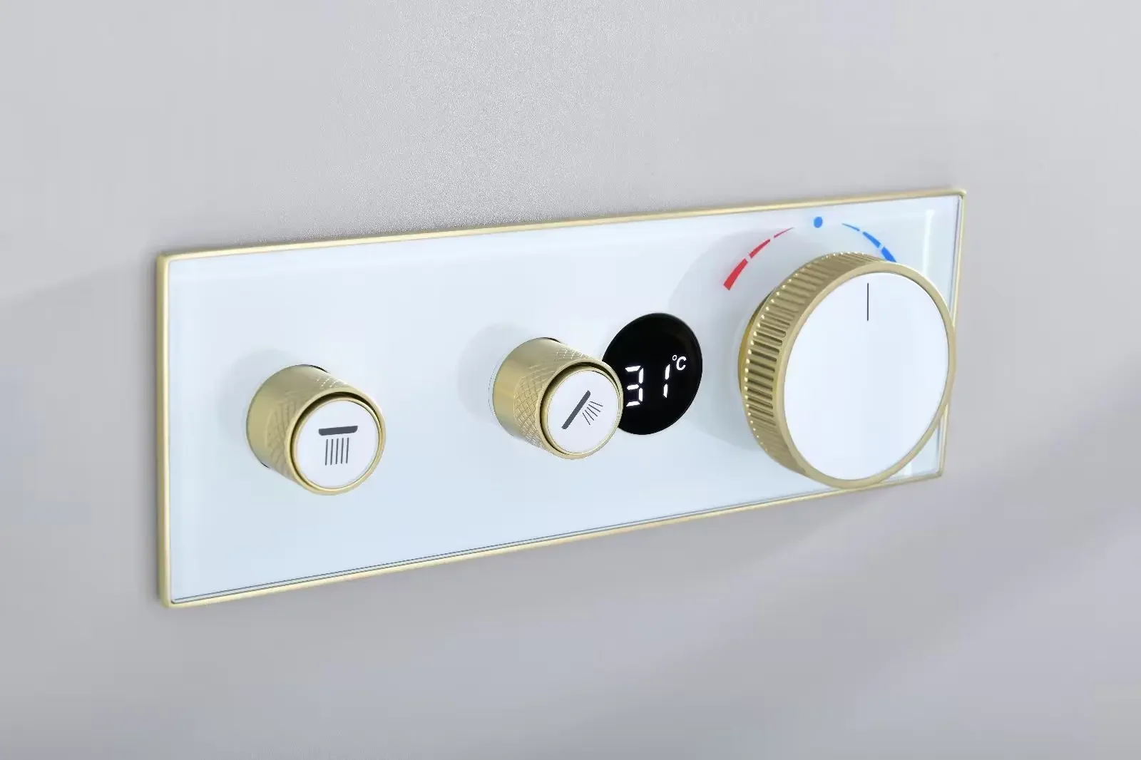 Vanne thermostatique numérique à adhérence triple, voie en laiton noir 256, sortie d'eau, robinet de centre commercial pour panneau de douche