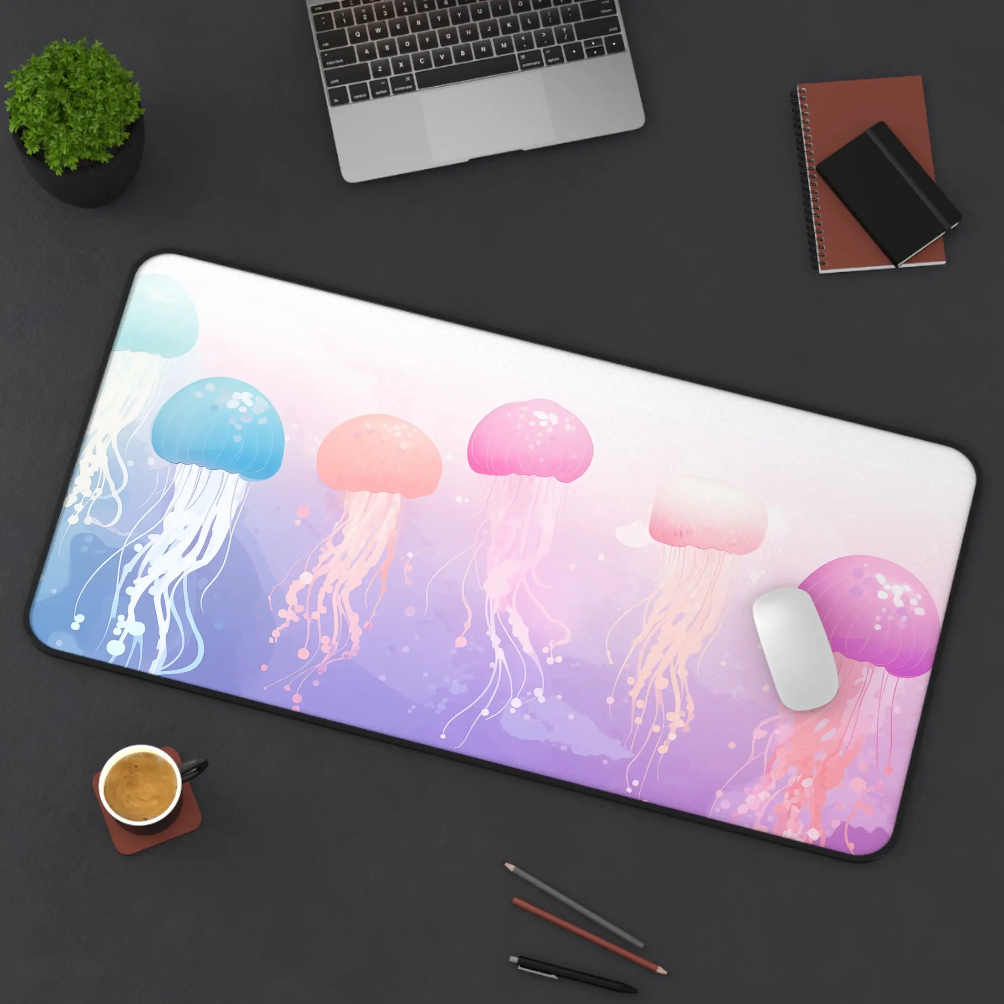 

Cute Jellyfish Deskmat, Anime Style,a Soothing Desktop Decoration,non-slip and Waterproof Mouse Pad, A Perfect Gift for Friends