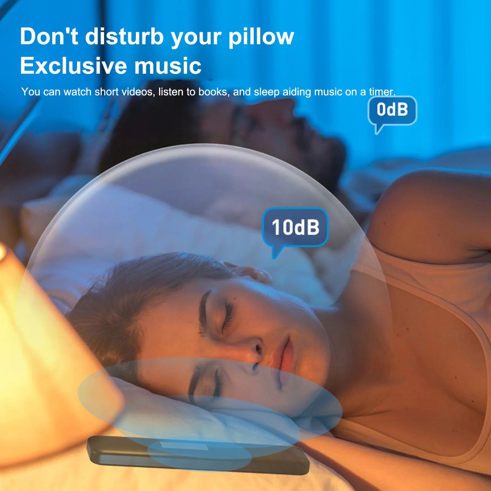 Oreiller haut-parleur Type C, chargement sans fil, Bluetooth, aide au sommeil, Conduction osseuse, contrôle manuel du Volume avec affichage numérique pour la maison