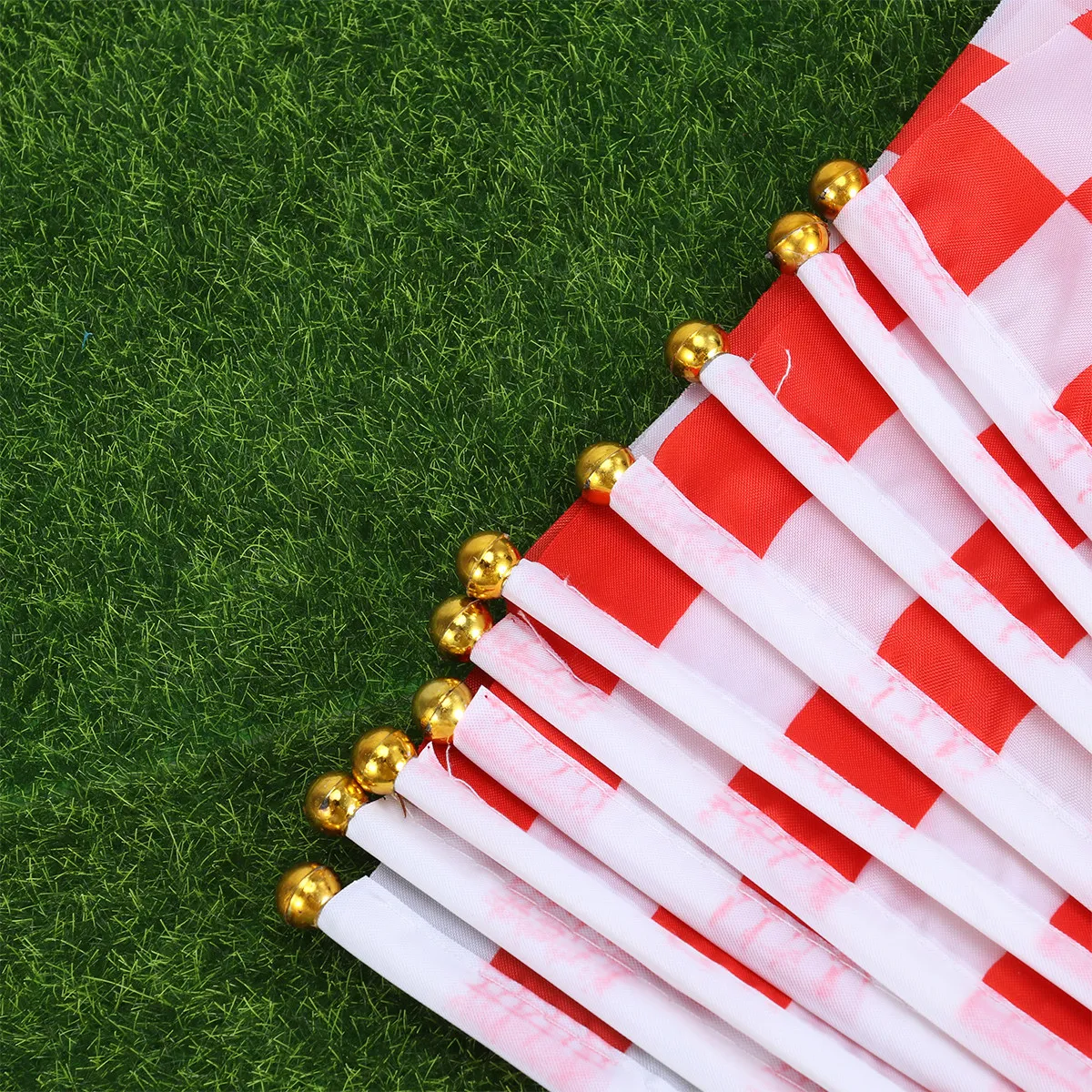 20Pcs Black White Red White Checkered Flags Mini Racing Hand Flags Premium Polyester for Auto Racing Events Birthday